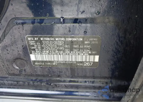 2018 Mitsubishi Outlander Gt из США, поврежденный, VIN JA4JZ4AX6JZ054133